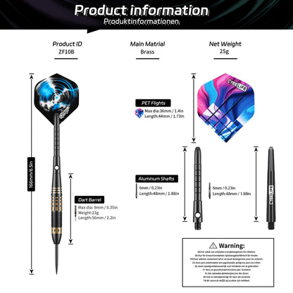 CyeeLife CyeeLife 3-Piece Brass Soft Tip Dart Set with Case