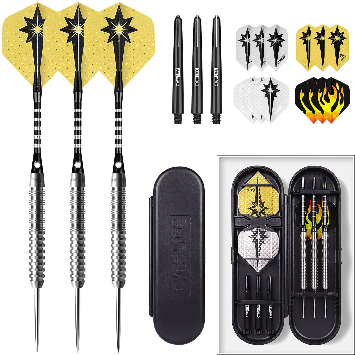 CyeeLife CyeeLife 90% Tungsten Straight Barrel Soft Tip Dart Set (2BA)