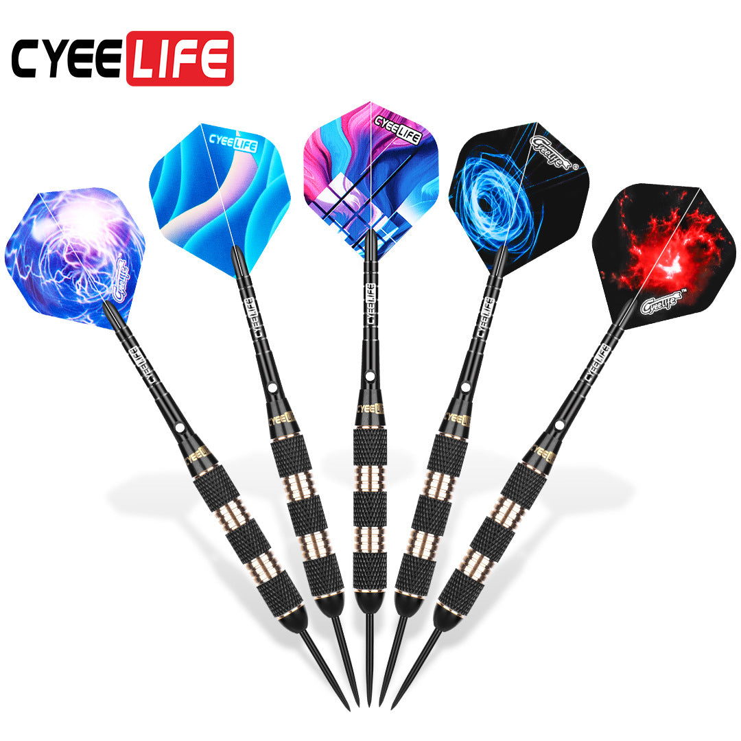 CyeeLife 3-Piece 30g Brass Dart Set with Basic Packaging and Multicolor Flights