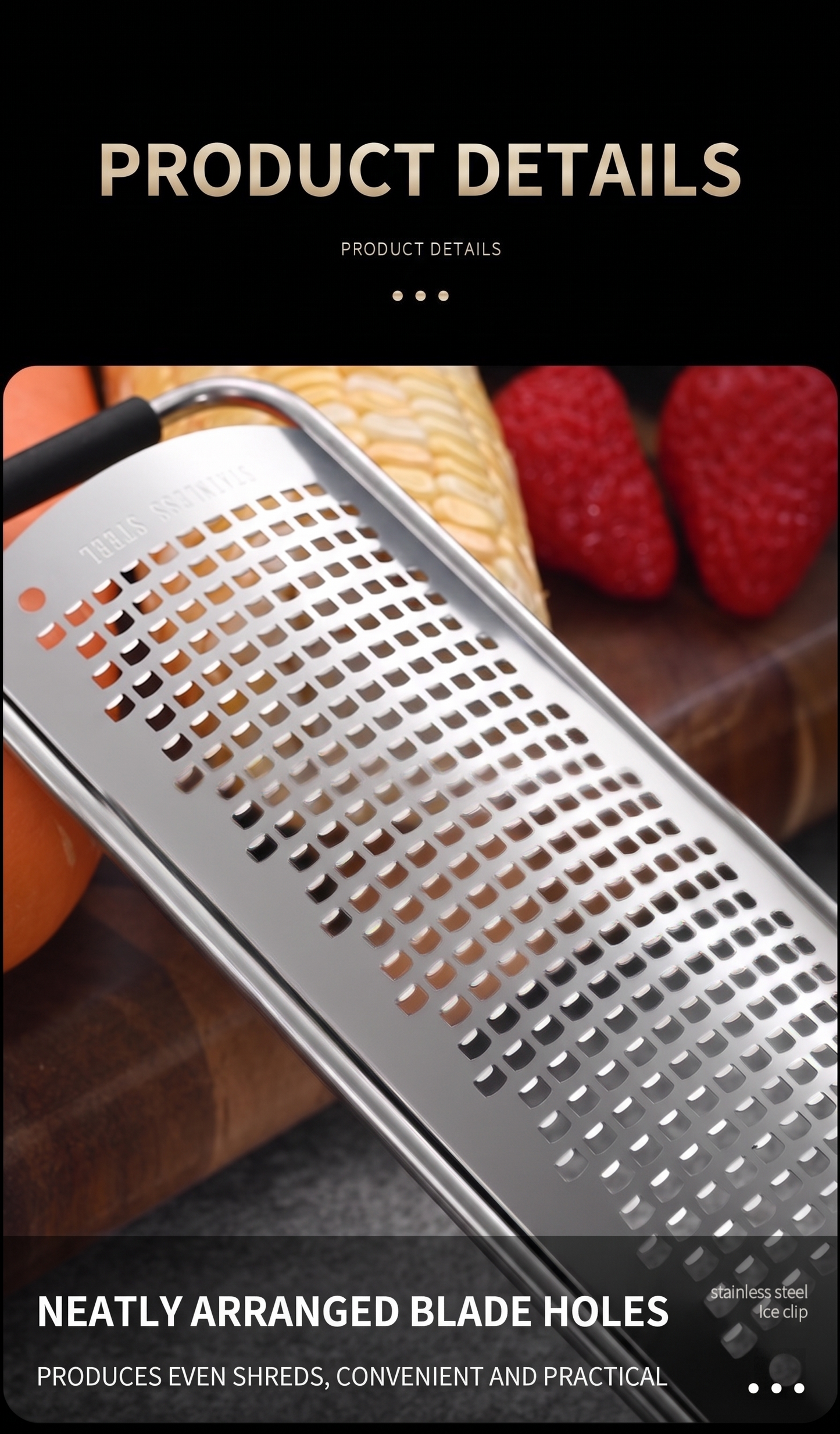 sancansiji Elliptical Steel Handle Grater