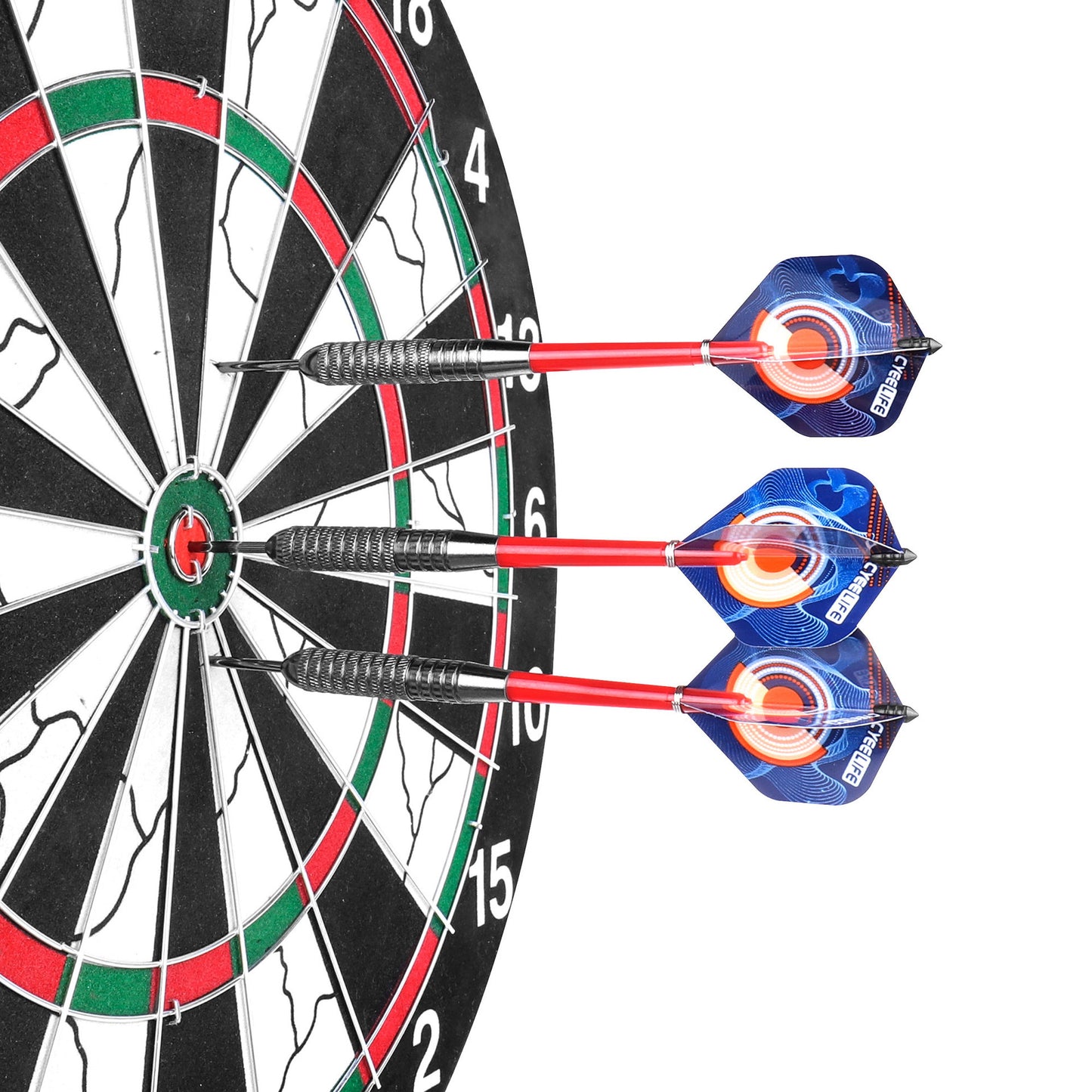 CyeeLife CyeeLife 3-Piece 20g Steel Tip Dart Set with Case, Aluminum Shafts & Flights