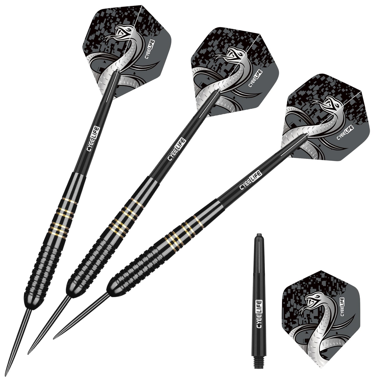 CyeeLife CyeeLife 21g Dart Set with Case and Black Grooved Shafts