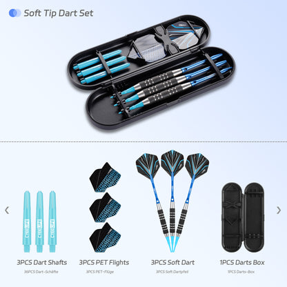 CyeeLife CyeeLife 3-Piece 18g Stainless Steel Soft Tip Dart Set with PC & Aluminum Shafts