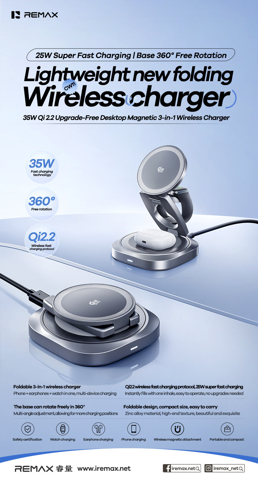 Remax REMAX 35W Wireless Charging Stand