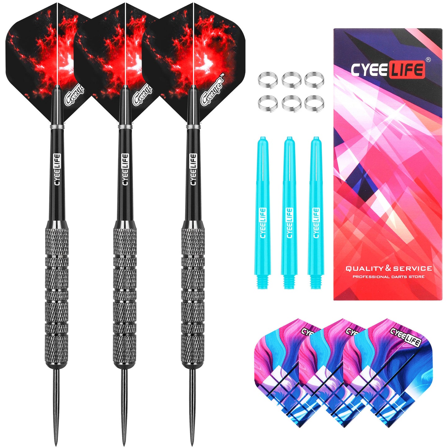 CyeeLife CyeeLife 3-Piece 20g Steel Tip Dart Set with PET Flights