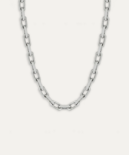 Saint Silver Curb Chain Necklace