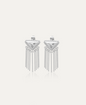 Ella Triangle Silver Tassel Earrings