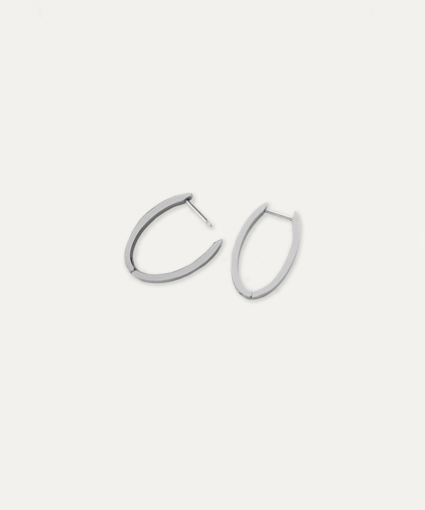 Aly Silver Oval Hoops