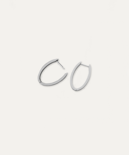 Aly Silver Oval Hoops