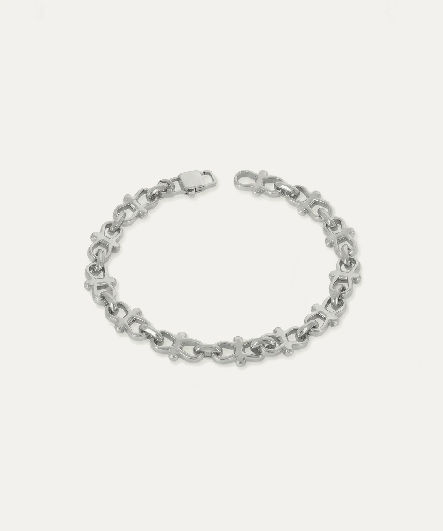 Saint Silver Curb Chain Bracelet