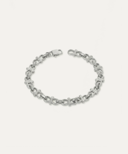 Saint Silver Curb Chain Bracelet