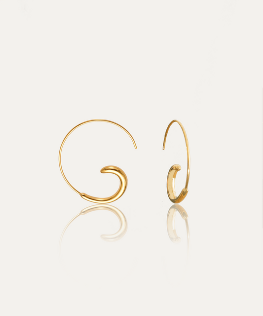 Solstice Sculptural Gold Hoops