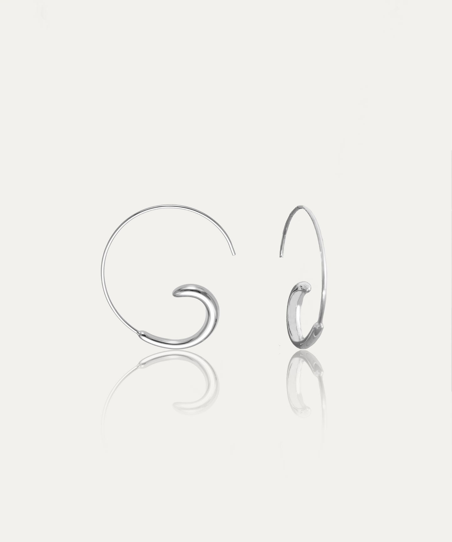 Solstice Sculptural Silver Hoops