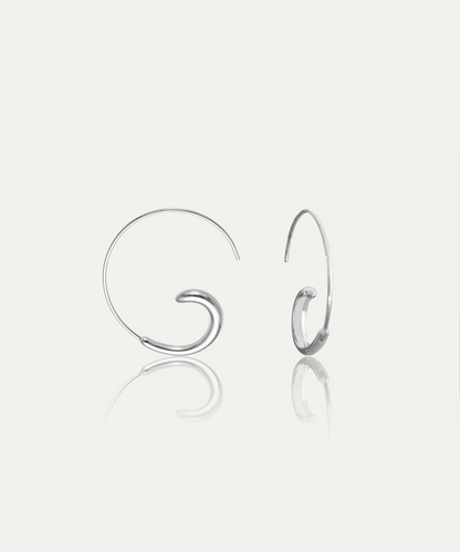 Solstice Sculptural Silver Hoops