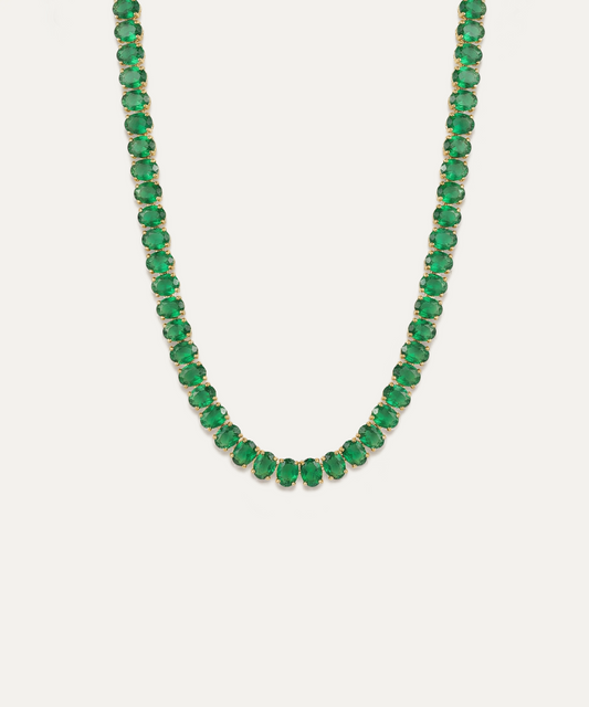 Chroma Green Tennis Necklace