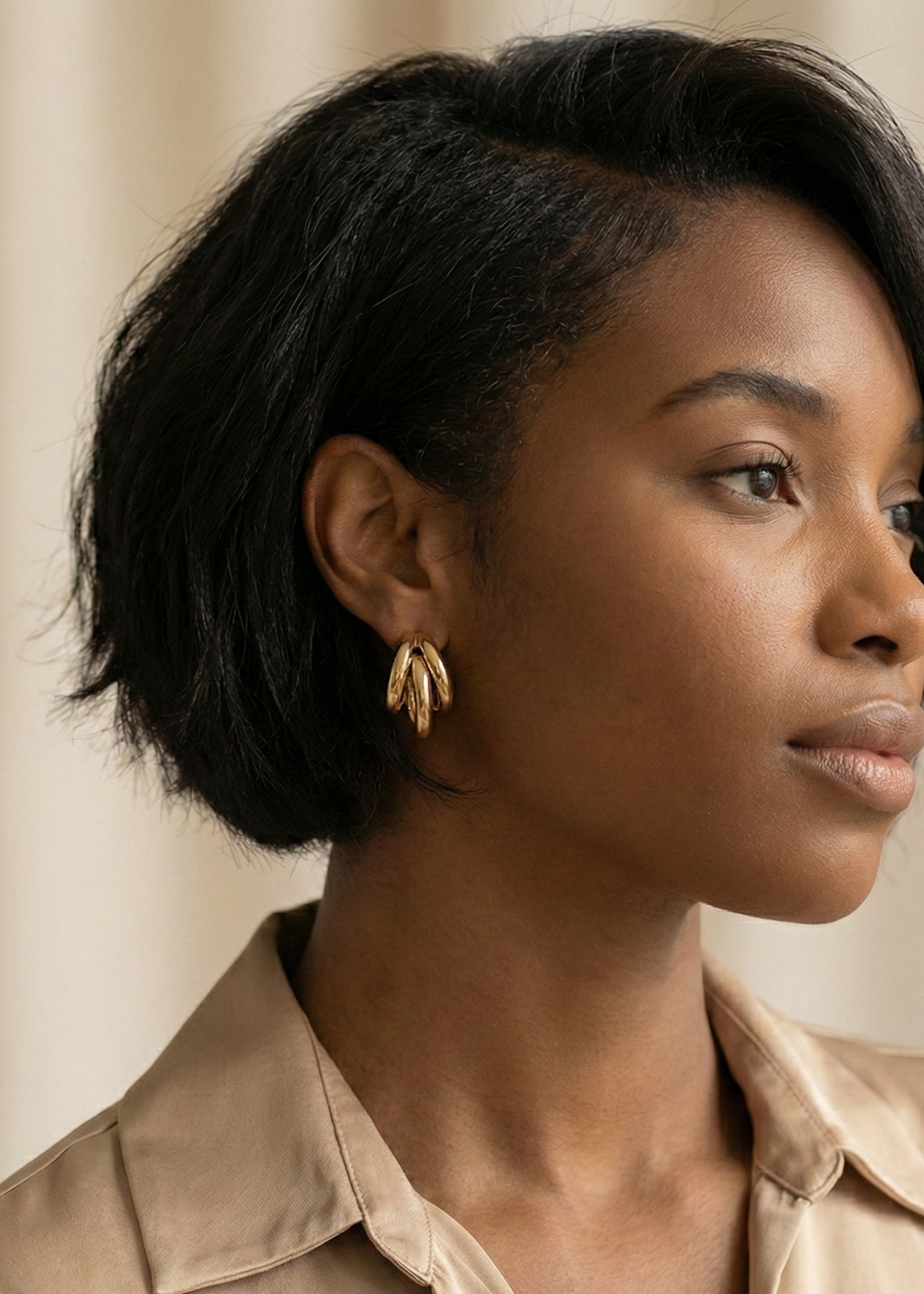Veda Triple Gold Hoops