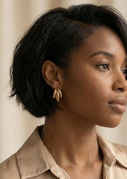 Veda Triple Gold Hoops