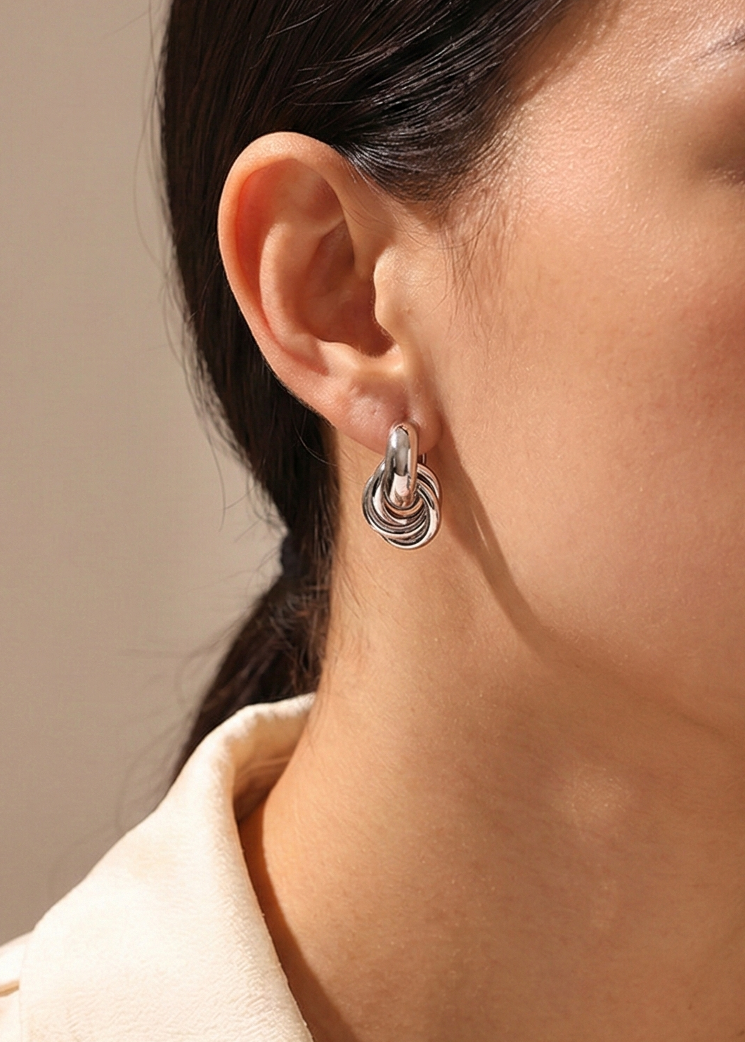 Siena Twisted Silver Drop Earrings