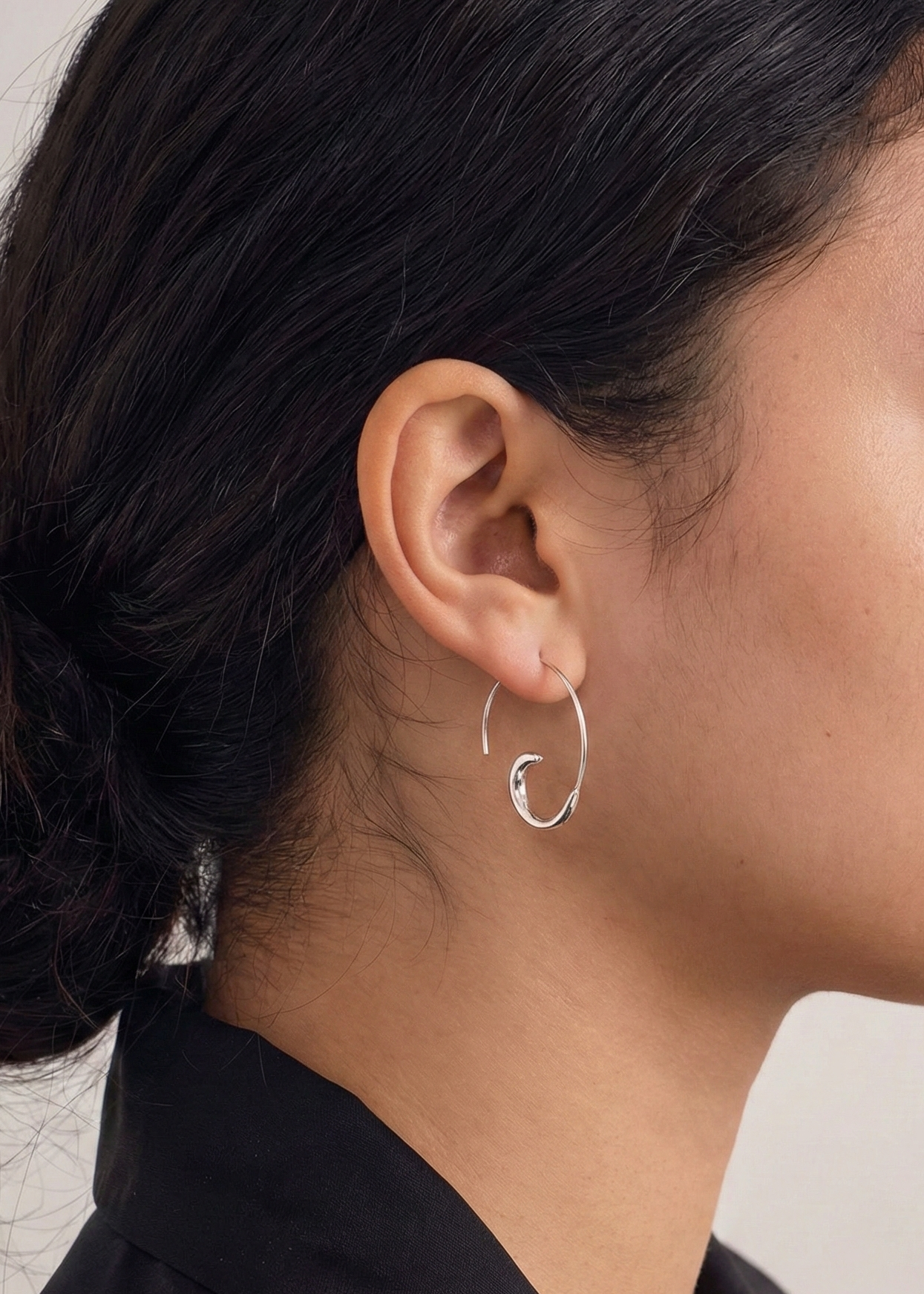 Solstice Sculptural Silver Hoops