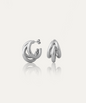 Veda Triple Silver Hoops