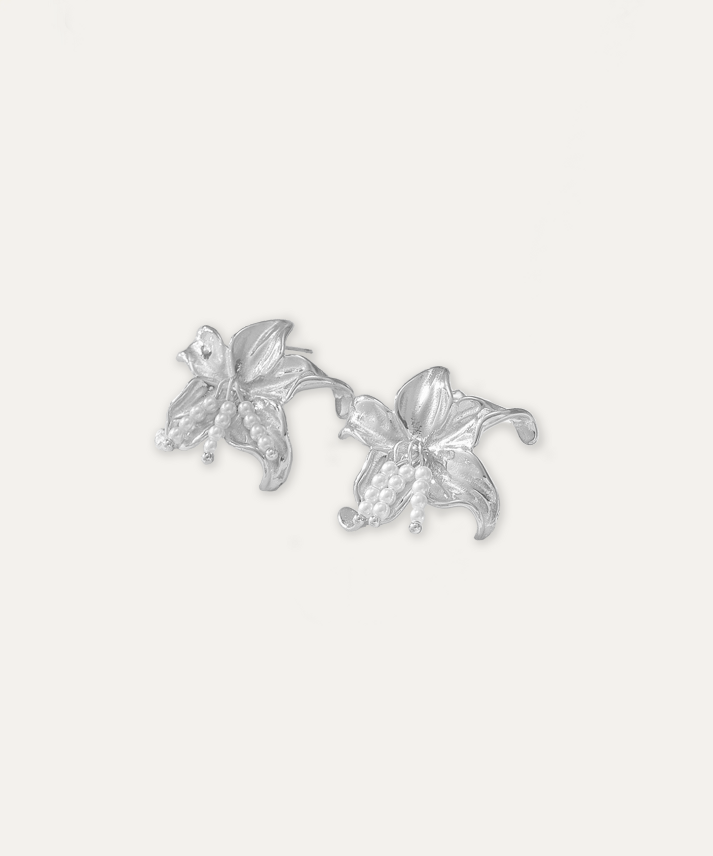 Lily Pearl Bloom Silver Studs
