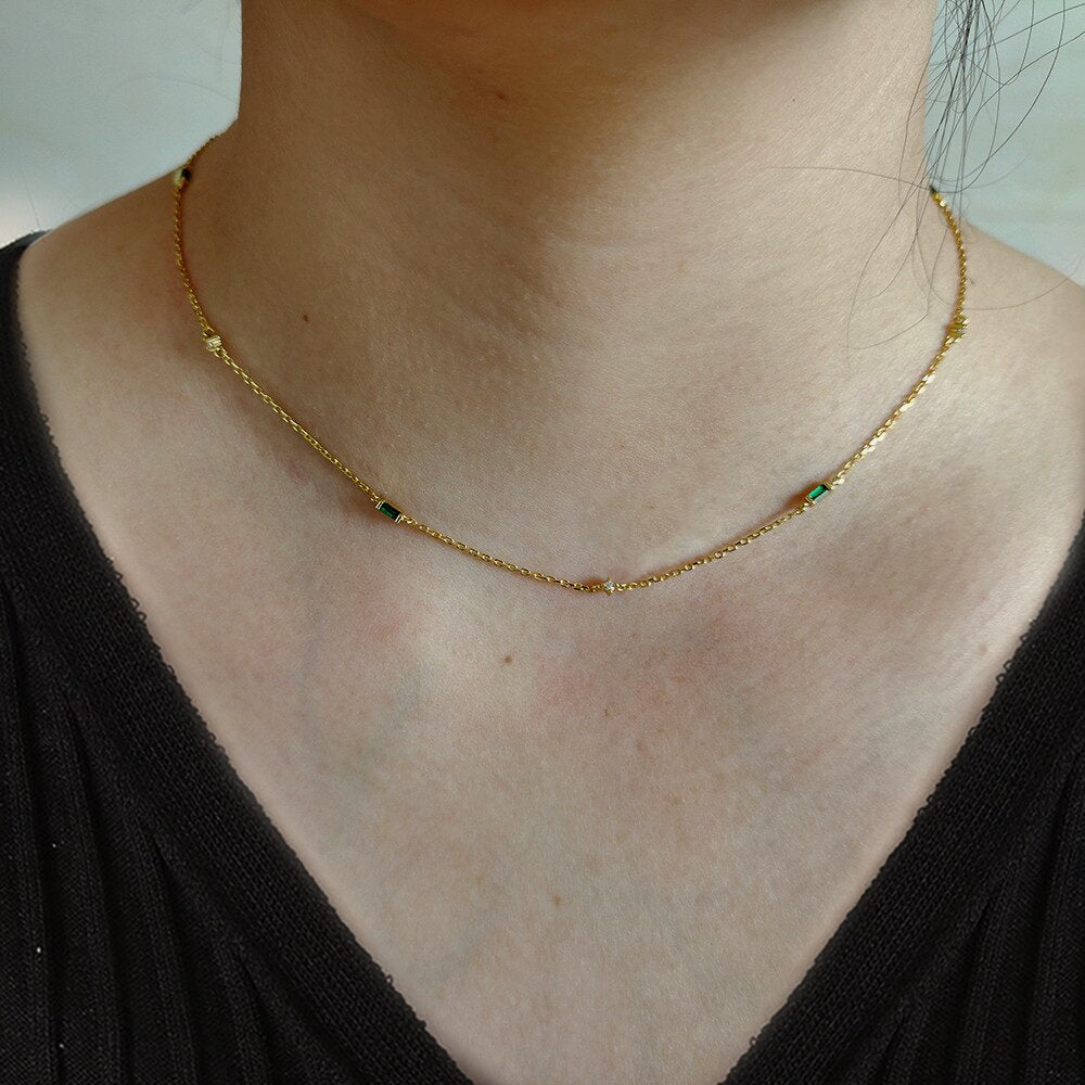 Arlo Silver Baguette Link Necklace