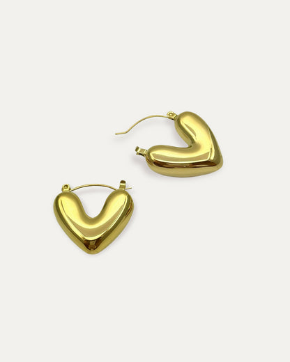 Courtney Gold Heart Hoops
