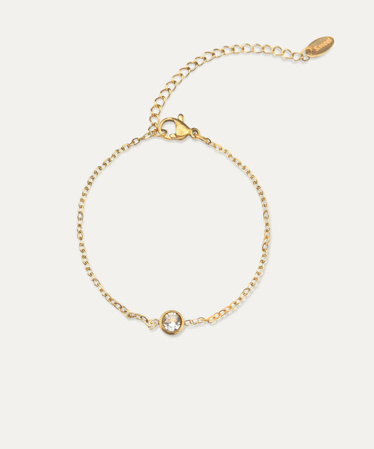Eva Gold Solitaire Chain Bracelet