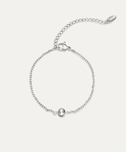 Eva Silver Solitaire Chain Bracelet