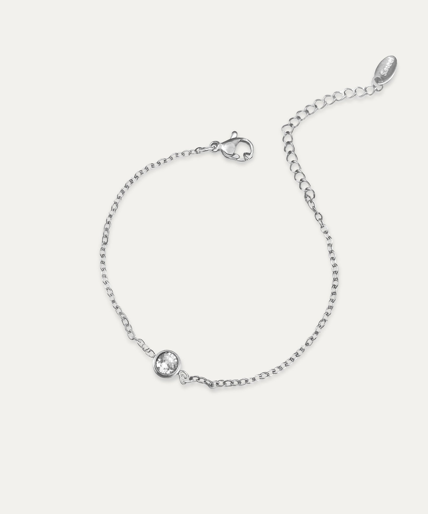 Eva Silver Solitaire Chain Bracelet