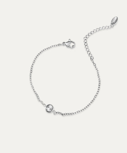 Eva Silver Solitaire Chain Bracelet