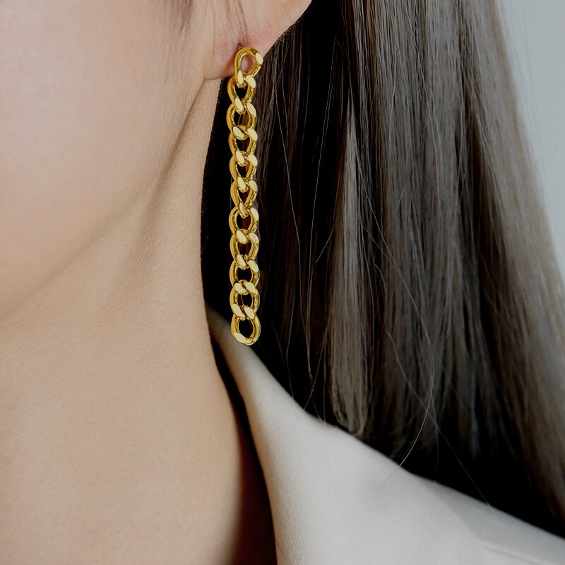 Fez Cuban Link Chain Earrings