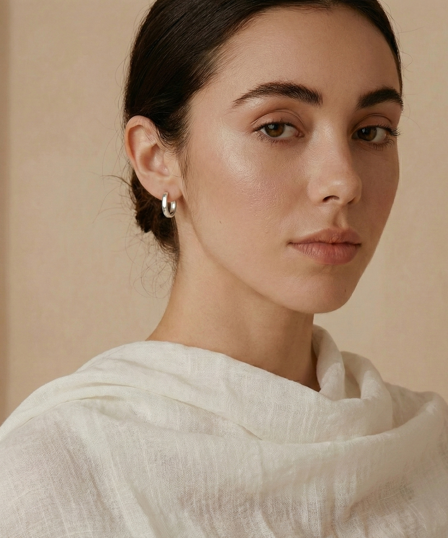 Aly Silver Oval Hoops