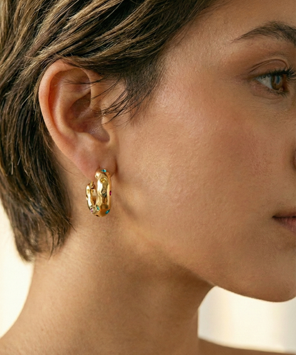 Jules Colorful Studded Hoops