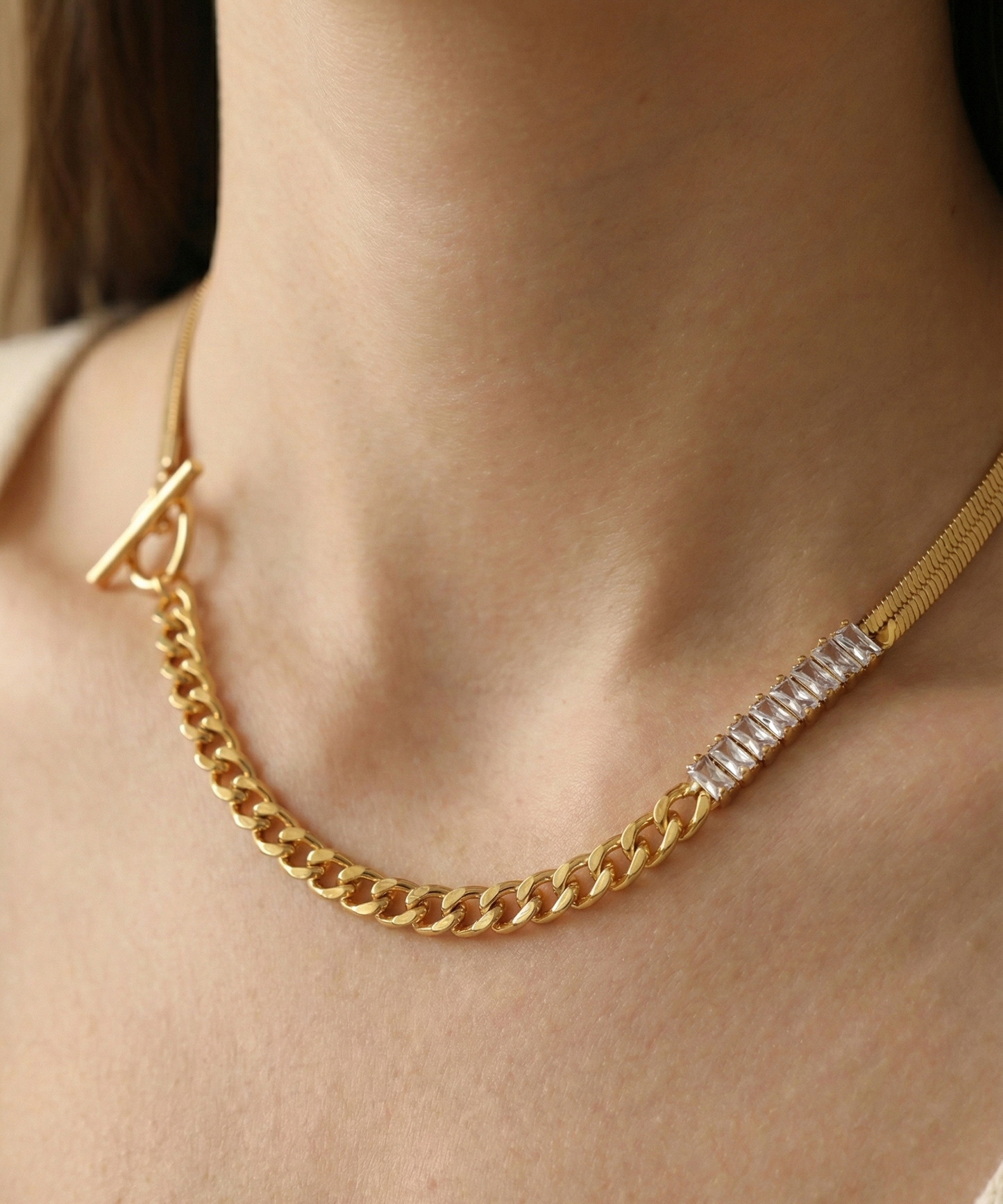 Blair Gold Baguette Chain Necklace
