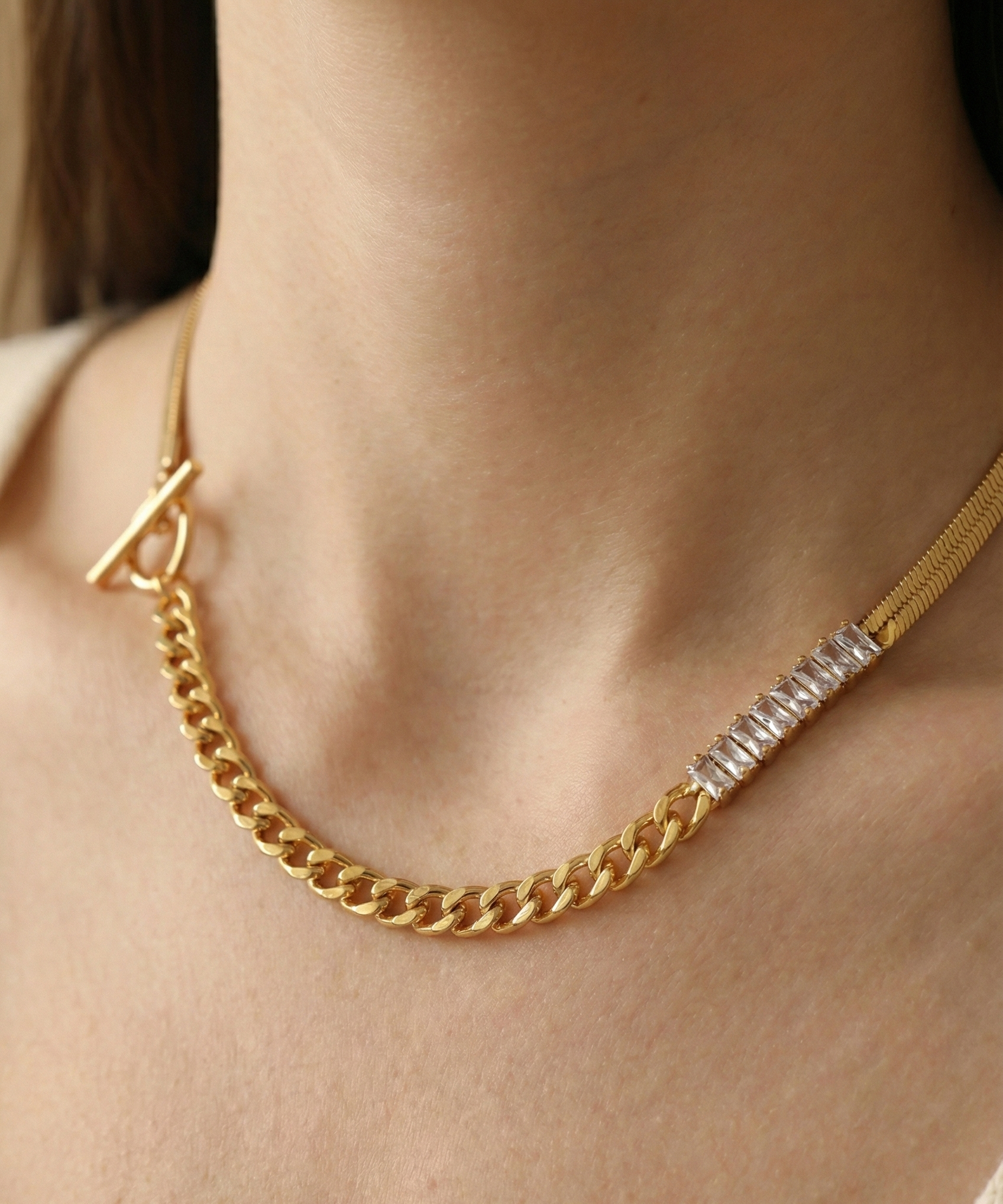 Blair Gold Baguette Chain Necklace
