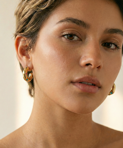Jules Colorful Studded Hoops