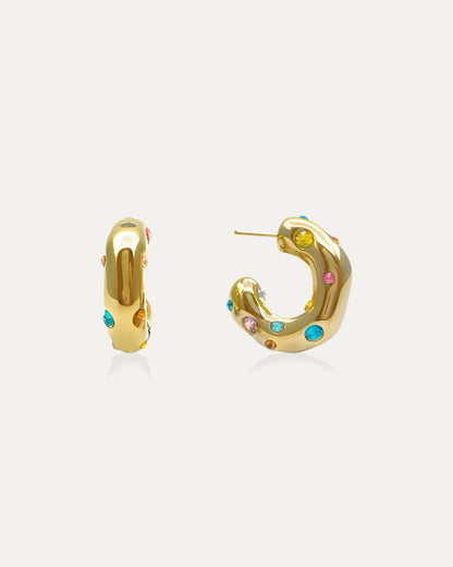Jules Colorful Studded Hoops