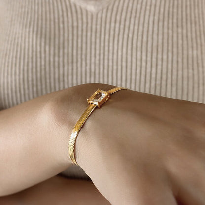 Kaia Emerald Cut Crystal Bracelet
