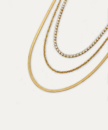 Minka Three Layers Tennis Necklace