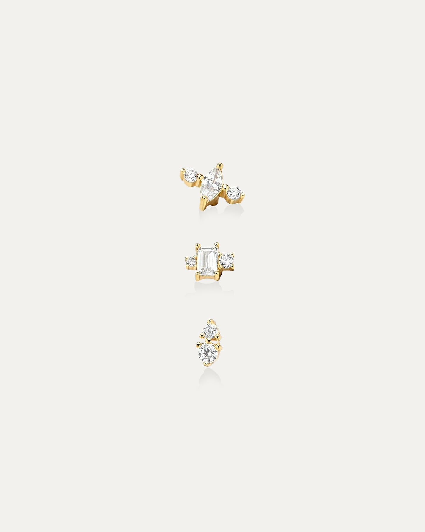 Pisces Clear Gems Earring Set