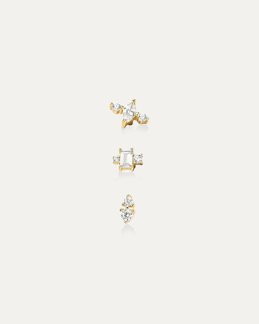 Pisces Clear Gems Earring Set
