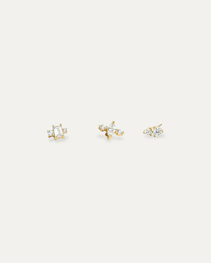 Pisces Clear Gems Earring Set