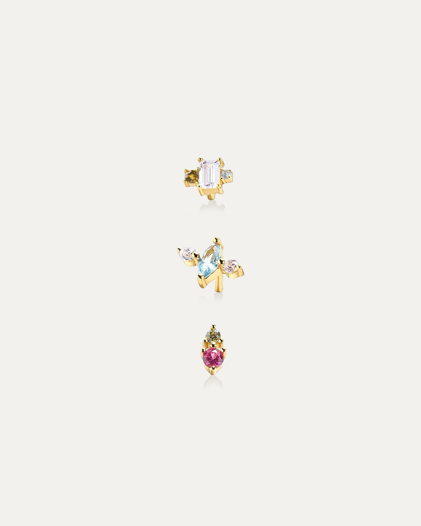 Pisces Colorful Gems Earring Set