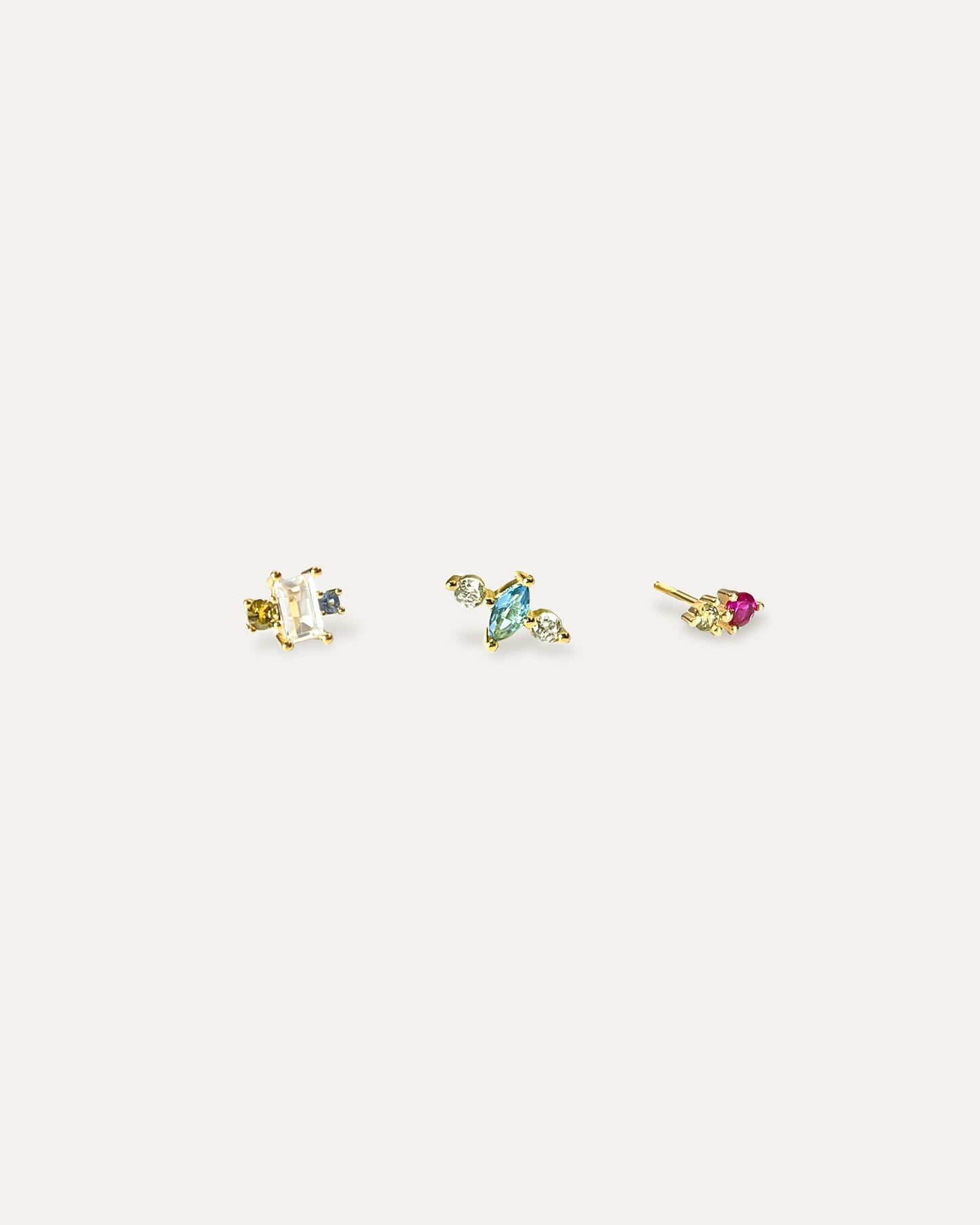 Pisces Colorful Gems Earring Set