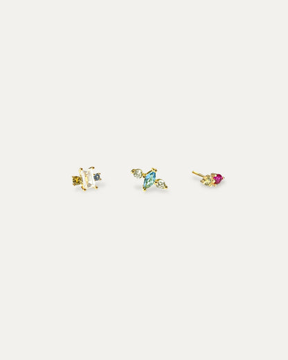 Pisces Colorful Gems Earring Set