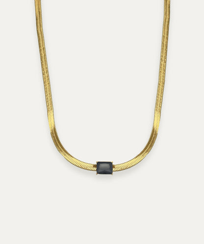 Rhea Emerald Cut Crystal Necklace