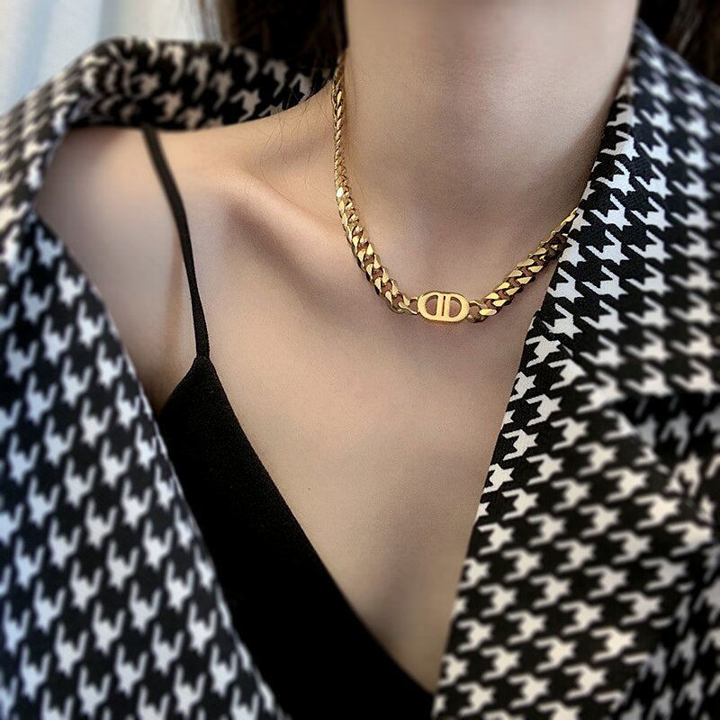 Saint Gold Curb Chain Necklace